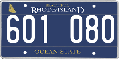 RI license plate 601080