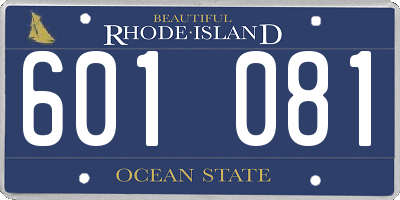 RI license plate 601081