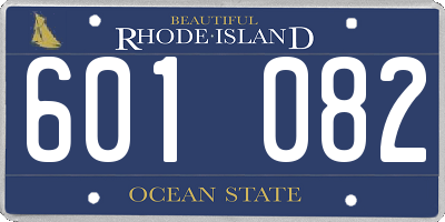 RI license plate 601082