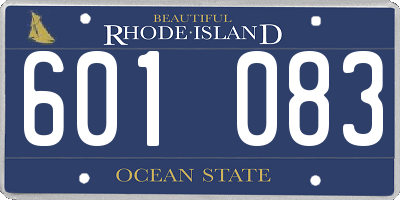 RI license plate 601083