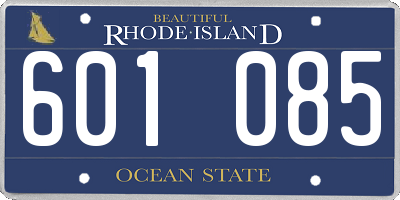 RI license plate 601085