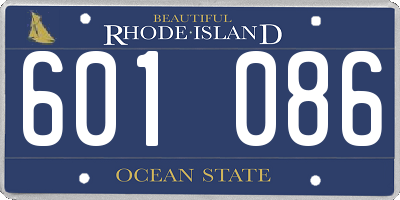 RI license plate 601086