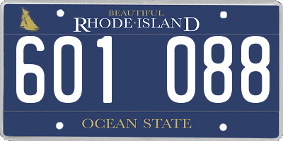 RI license plate 601088