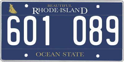 RI license plate 601089