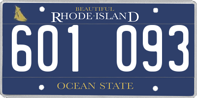RI license plate 601093