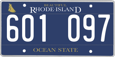 RI license plate 601097