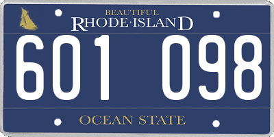 RI license plate 601098