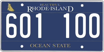 RI license plate 601100
