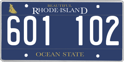 RI license plate 601102