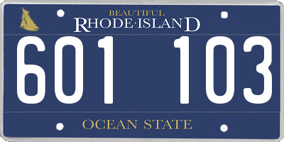 RI license plate 601103