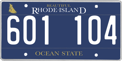 RI license plate 601104