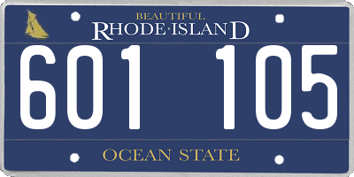 RI license plate 601105