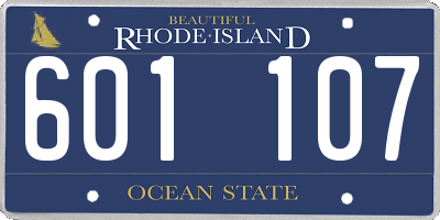 RI license plate 601107