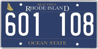 RI license plate 601108
