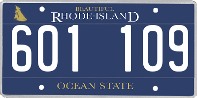 RI license plate 601109