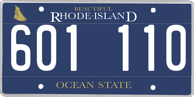 RI license plate 601110