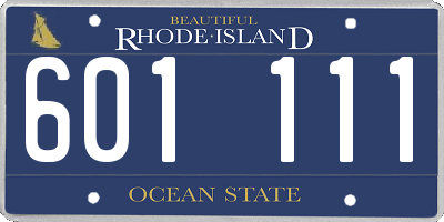 RI license plate 601111