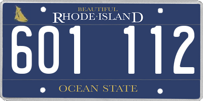 RI license plate 601112