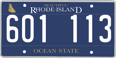 RI license plate 601113