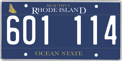RI license plate 601114