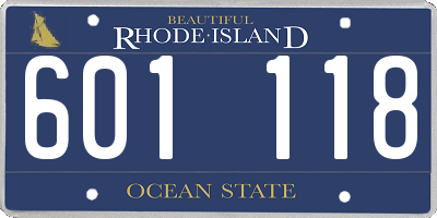 RI license plate 601118