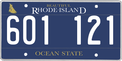 RI license plate 601121