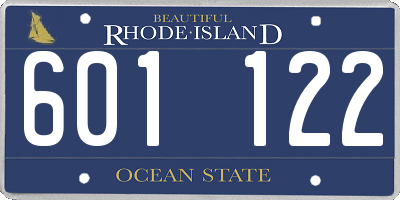 RI license plate 601122