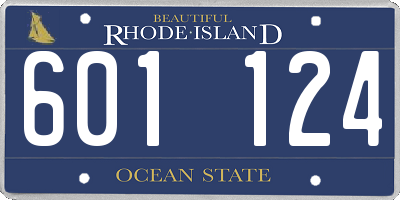 RI license plate 601124