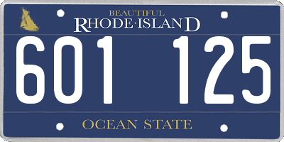 RI license plate 601125