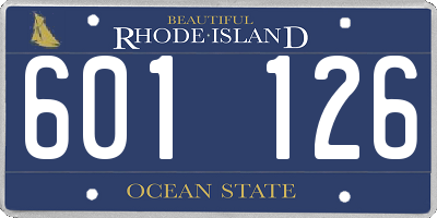 RI license plate 601126