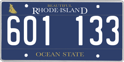 RI license plate 601133