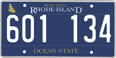 RI license plate 601134