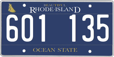 RI license plate 601135