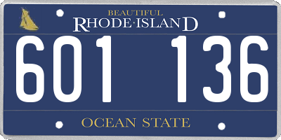 RI license plate 601136