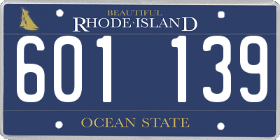 RI license plate 601139