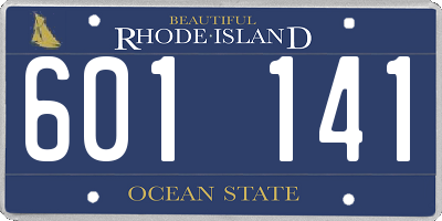 RI license plate 601141