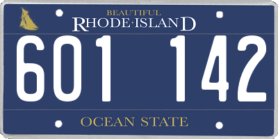 RI license plate 601142