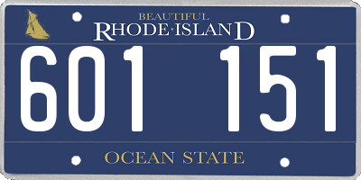 RI license plate 601151