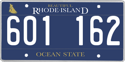 RI license plate 601162