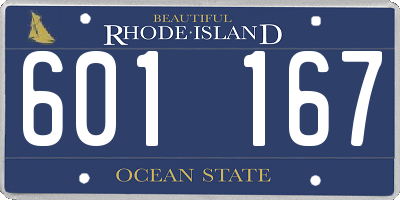 RI license plate 601167