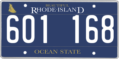RI license plate 601168
