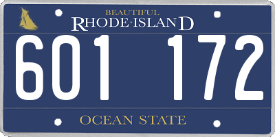 RI license plate 601172