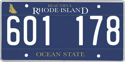 RI license plate 601178