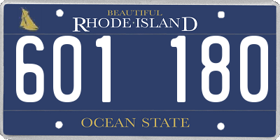 RI license plate 601180