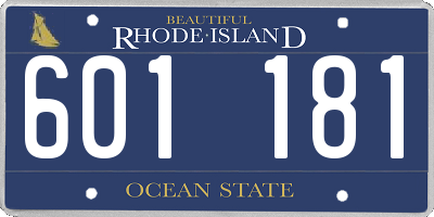 RI license plate 601181