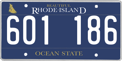 RI license plate 601186