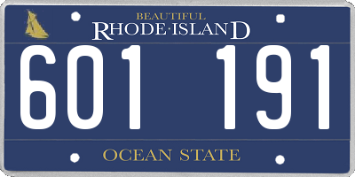 RI license plate 601191