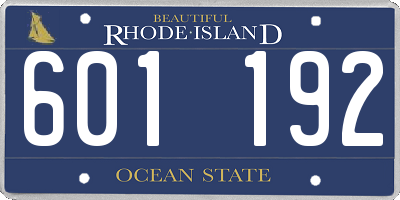 RI license plate 601192