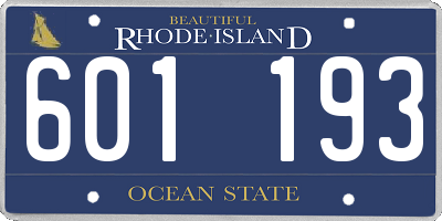 RI license plate 601193