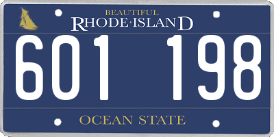 RI license plate 601198